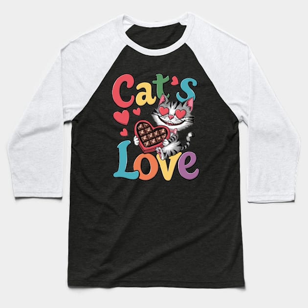 Cats Love Funny cat lovers shirts cute cat Baseball T-Shirt by ARTA-ARTS-DESIGNS